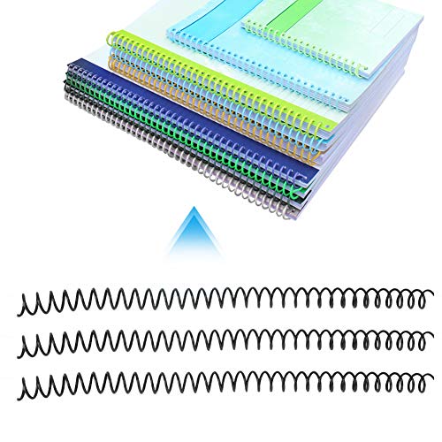 Haofy 30 Loch Lose Blatt Kunststoff Bindungsring Federspiralringe 20pcs Klar, Blaues Handbuch Bindung für A4 Papierorganisation (11mm*30 Löcher schwarze 20 Streifen) von Haofy