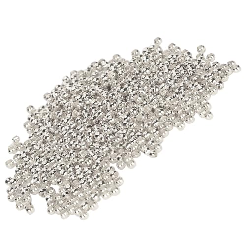 Haofy 500 Eisen -Crimp -Perlen -Abstandshalter für Crimp -Stopper mit Schmalem Messing, Positionierterle, Metallklemme, Enden Schmuckzubehör für Halskettenarmband -Ohrringhandwerk (SILVER) von Haofy