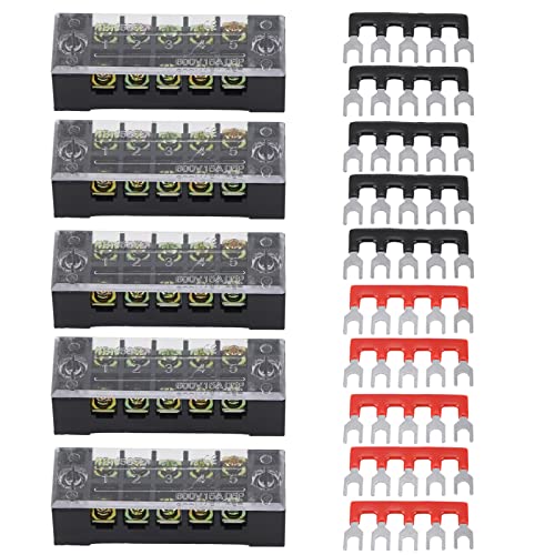 Haofy 5pcs Dual -Row -Klemmenblöcke 10 Barrierestreifen 600 V 15 -A -Schraubenanschlüsse mit Abnehmbaren Isolierabdeckungen, vor Isolierten Gabelklemmen für Industrielle Haofy 5pcs Dual -Row -Klemmenblöcke 10 Barrierestreifen 600 V 15 -A -Schraubenanschlüsse mit Abnehmbaren Isolierabdeckungen, vor Isolierten Gabelklemmen für Industrielle von Haofy