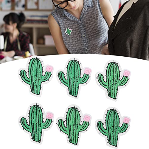 Haofy 6pcs Kaktusform Gestickte Flecken, Niedliche Schöne Abdeckungsbrüche Flecken Eisen auf Patch für DIY -Bekleidungssäcke, Bestehend aus Hochwertiger Baumwolle, Haltbar und wegen von Haofy