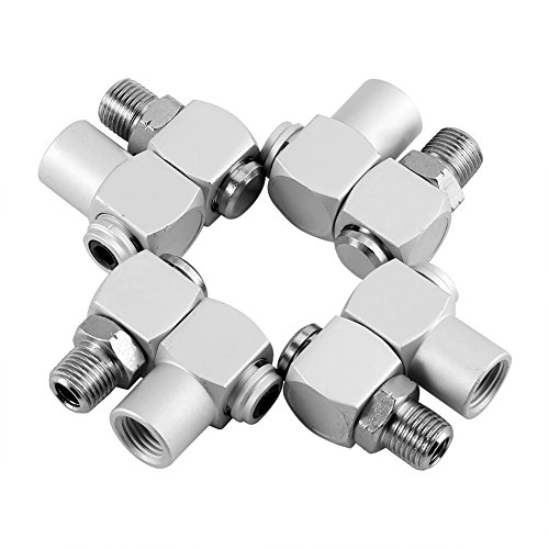 Haofy Air Tool Schwenkarmatur, 4 Stück/Set Aluminium 1/4 "Universal 360 Swivel Air Hose Connector Adapter Tool von Haofy