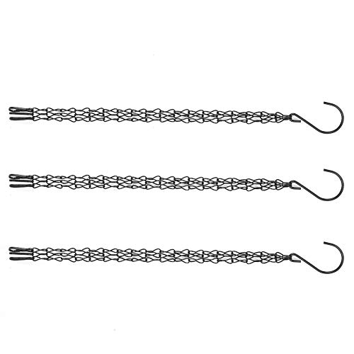Haofy Eisenhängekette Haltbarer S-förmiger Haken für Blumentopf, Pflanzenkorb, 3-props-Schwarz-Set für Gartendekoration von Haofy