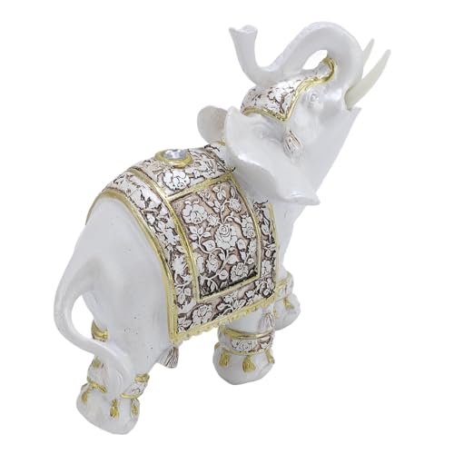 Haofy Elefant -Ornament Elefant Skulptur Elefanten Figurharz mit Zarten Blütenmustern für das Wohnzimmer TV -Schrank Dekoration Gefertigt (L 5 bis 7 Personen) von Haofy