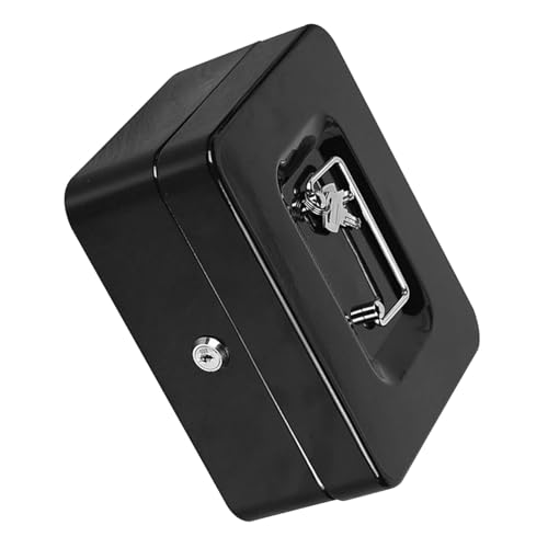 Haofy Feuerfeste Metall -Safe -Speicherbox mit Großer Kapazität mit 2 Tasten für Heimreisereisen für Heimbüro (BLACK) von Haofy