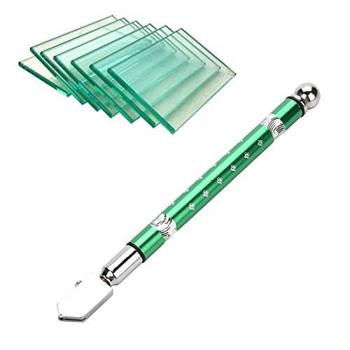 Haofy Glasschneidewerkzeug mit Reichweite 3~15 mm, Tragbares Glasschneidewerkzeug Im Bleistiftstil mit Rutschfestem Griff für Professionelles Glasschneiden(Grün) von Haofy