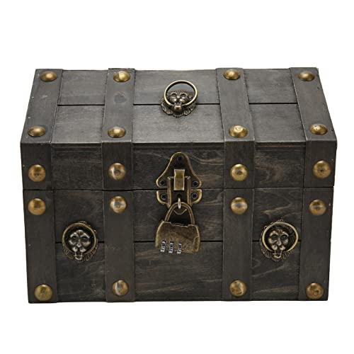 Haofy Holz Vintage Treasure Chest Boxes Distressed Grau mit Schloss für die Aufbewahrung von Schmuck für Wohnkultur -Verbundholz, Legierung 24x18x17cm Haofy Holz Vintage Treasure Chest Boxes Distressed Grau mit Schloss für die Aufbewahrung von Schmuck für Wohnkultur -Verbundholz, Legierung 24x18x17cm von Haofy