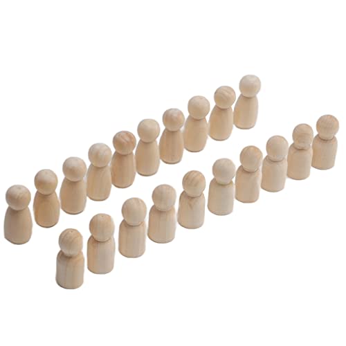 Haofy Holzstiftpuppenzubehör Kleinkind Unvollendeter Form Holz Puppenkörper, DIY Craft Toys Geschenke Graffiti, Glatt und Sicher (34mm gemischtes Kleid für Männer und Frauen) von Haofy