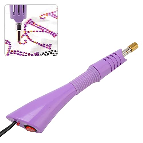 Haofy Hot Fix Applicator Machine mit 7 Austauschbaren Tipps Metall Elektrischem Strasswerkzeug für Kleidung Craft Purple Energy Saving 10-12W (EU-Stecker 110-220V) von Haofy