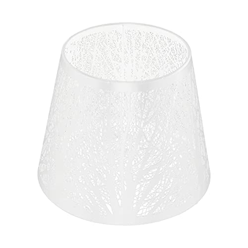 Haofy Kleiner Lampenschirm, E27-Fass-Metalllampenschirme, E27-Mini-Lampenschirm mit Baummuster für Tischlampe, Stehlampe, 7,5 X 5,9 X 5,1 Zoll (Weiss) von Haofy