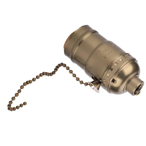 Haofy Lampenbuchse, Pull -Kettenschalter Vintage E27 -Lichthalter mit Aluminium für Tischstöberlampen Ersatz Beleuchtung, Tragbarer Retro (antike Bronze) von Haofy