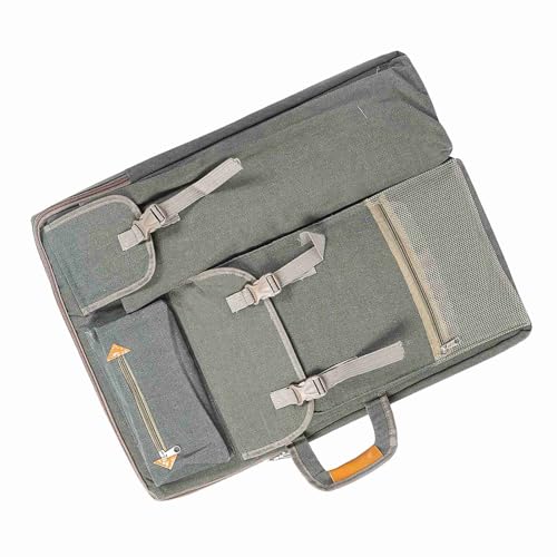 Haofy Langlebige Leinwandkunsttasche mit Aufbewahrungstasche, Wasserdichte Skizzenbretttasche für Kunstartikel, Ideal Zum Zeichnen und Malerei Enthusiasten (Rauchiges Grau) von Haofy