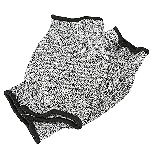 Haofy Messer-Proof Arm-Schutzhülle, 5-stufige Geschnittene Langen Zum Schlachten und Metallschmelz, HPPE+Nylon, Grau, 1 Paar (L = 20 cm) von Haofy