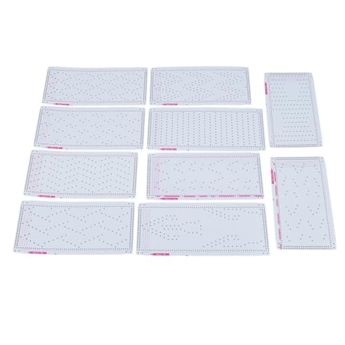 Haofy Multifunktional Strickmaschinen-Punch-Karten-Set, Professionelle Plastikkarte für Silber-Reed-Strickmaschine, 1-10 Muster, Geeignet für Verschiedene Projekte von Haofy