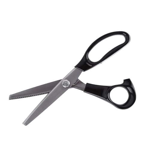 Haofy Professionelle Schnittschere Schere, Edelstahlblätter, Runde Dreieckskante für Stoffe, Leder und Bastelgebrauch mit Stoff Decorative Pinking (3 mm) von Haofy