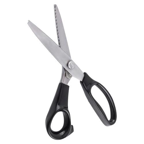 Haofy Professionelle Schnittschere Schere, Edelstahlblätter, Runde Dreieckskante für Stoffe, Leder und Bastelgebrauch mit Stoff Decorative Pinking (5 mm) von Haofy