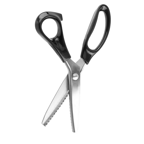 Haofy Professionelle Schnittschere Schere, Edelstahlblätter, Runde Dreieckskante für Stoffe, Leder und Bastelgebrauch mit Stoff Decorative Pinking (5 mm) von Haofy