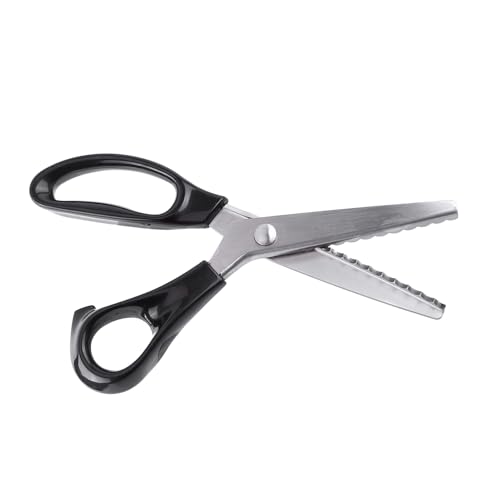 Haofy Professionelle Schnittschere Schere, Edelstahlblätter, Runde Dreieckskante für Stoffe, Leder und Bastelgebrauch mit Stoff Decorative Pinking (7mm) von Haofy