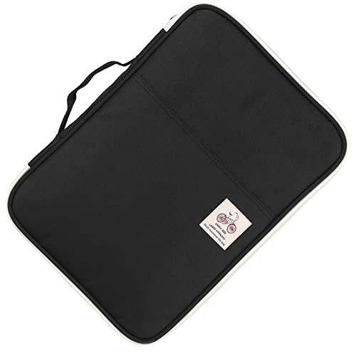 Haofy Robus A4 Dokumententasche Falder Portfolio Organizer, Reißverschlussfach für Büro und Geschäftsreisen (BLACK) von Haofy