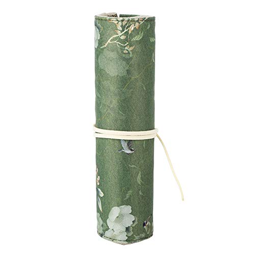 Haofy Rollup Bleistiftkoffer, Leinenstifte Wrap Künstler Farbig Roll -up -Tasche Kurzpinsel Beutel Gehäuse Pen -Organizer für Stifte Markierungen Zeichnen Färbung (Frühlingszweige) von Haofy