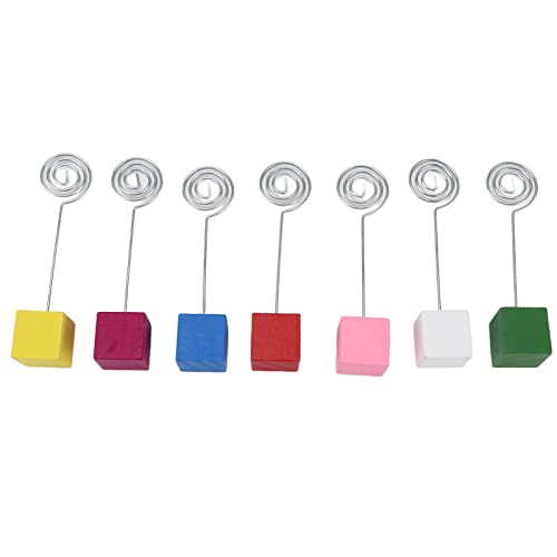 Haofy Tischnummernhalter, 7pcs Farbenfrohe Hölzerne Einfache Tragbare Kartenstandardhalter für Mittelstücke, Hochzeitsempfang, Party, Geburtstag von Haofy