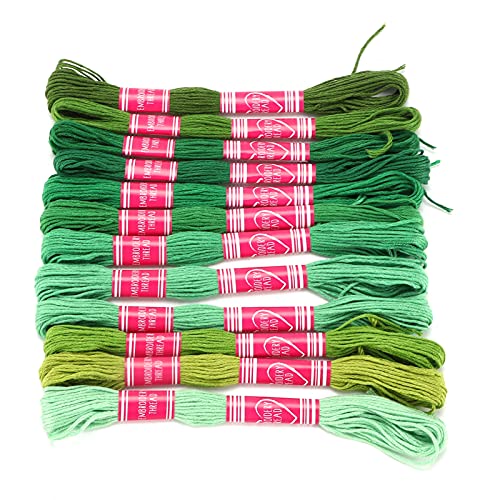 Helle Farbstickstätte, Polyesterlinie für Kunsthandwerk mit Lebendigen Farben, Hochwertigem Material, Perfektem, Vielseitiger Gebrauch, Geeignet für Alle (Grüne Serie) von Haofy