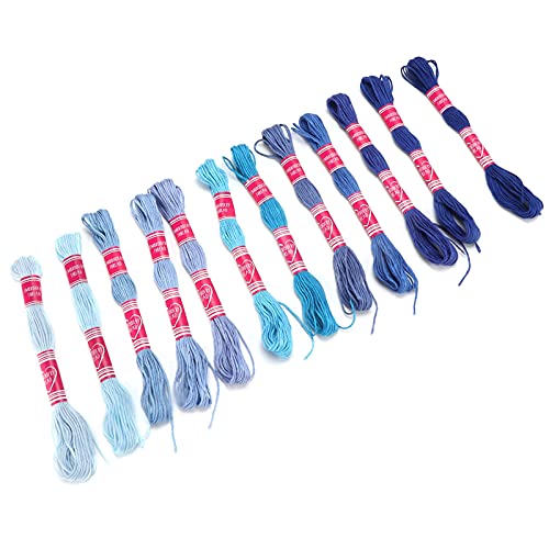 Helle Farbstickstätte, Polyesterlinie für Kunsthandwerk mit Lebendigen Farben, Hochwertigem Material, Perfektem, Vielseitiger Gebrauch, Geeignet für Alle (blaue Farbe) von Haofy