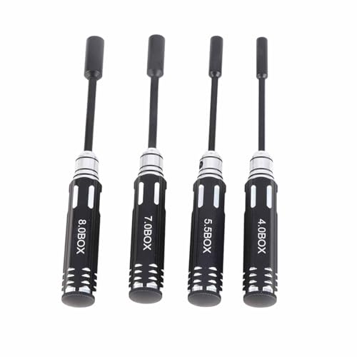 Hex -Sockel -Nuss -Treiber -Set Hochgeschwindigkeits -Stahlbürsting für RC -Cars Modellflugzeuge, 4pcs 4,0 Mm 5,5 Mm 7,0 Mm 8,0 Mm von Haofy