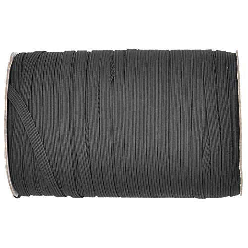 Hohe Elastizität, 6 Mm X 200 Meter Schwarzes und Weißes Elastizitätsband, Geschnittene Länge, Nähen für Schutzkleidung, Mehrzweckgebrauch mit Gummibändern, Gürtel, Gürtel (BLACK) von Haofy
