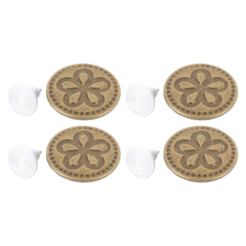 Hosenknopf Stilvolle Edelstahl -Kombi -Gewinde -Nietknopf Zum Nähen von Metallknopf Austausch 125 Sets Bronzefarbe 17mm 5 Blütenmusterkappe 2,5 X 8 Mm Spitzen Schraubengewinde Nieten für Hosen/Jacken von Haofy