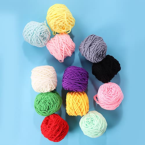 Klobiges Garn Stricken Weiche Farbenfrohe Geflechtlinie Einmals Dickes Eisstreifen Garn Floss überlegene Qualität für Weichheit mit Einem Kostenlosen Häkelhaken Bequem und Benutzerfreundlich (#13) von Haofy