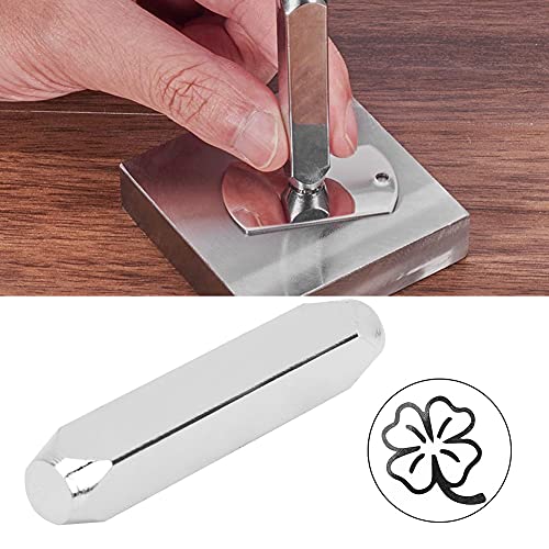 Langlebiger Kohlenstoffstahl Multitool Stamp Punch Tool Press in Holz- und Leder - Schmuck mit Beschichtung ((4) Vierblattgras) von Haofy