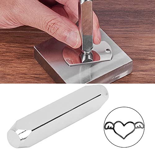 Langlebiger Kohlenstoffstahl Multitool Stamp Punch Tool Press in Holz- und Leder - Schmuck mit Beschichtung ((8) Teil des Herzens) von Haofy