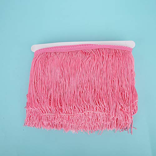 Long Fringe Quaste Lace Trim Ribbon Sew Bühnen Kostümbekleidung 10YD 14 Cm Beige für Festival Karneval (Rosig) von Haofy