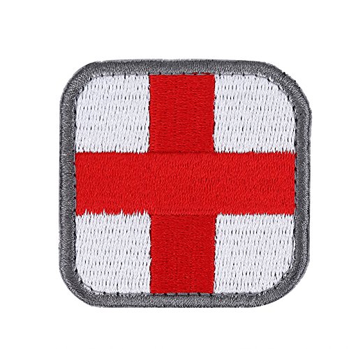 Haofy Medizinisches Rotkreuz Erste-Hilfe-Taktik-Patch für die militärische Moral, perfekt für IFAK-Abreißbeutel, Rettungsdienst, Rettungsdienst, Trauma, Medizin, Rettungssanitäter, Rettungsset(Weiß) von Haofy