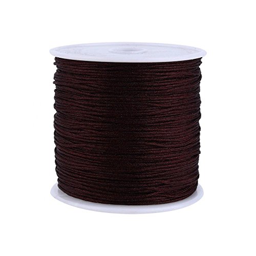 Nylonschnur, Haofy 100m x 0,8mm Nylon Schnurkabel Perlenstring, Makramee Faden Kabel für DIY Handwerk Machen Armbänder/Halskette/Rattail, Nylonfaden Satinschnur für Schmuckherstellung, Kaffee von Haofy