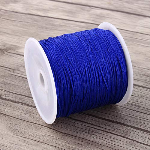 Nylonschnur, Haofy 100 m x 0,8 mm Nylon Schnurkabel Perlenstring, Makramee Faden Kabel für DIY Handwerk Machen Armbänder/Halskette/Rattail, Nylonfaden Satinschnur für Schmuckherstellung, Königsblau von Haofy