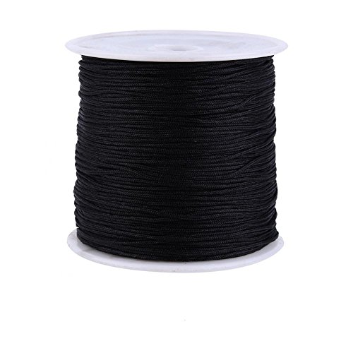 Nylonschnur, Haofy 100 m x 0.8 mm Nylon Schnurkabel Perlenstring, Makramee Faden Kabel für DIY Handwerk Machen Armbänder/Halskette/Rattail, Nylonfaden Satinschnur für Schmuckherstellung, Schwarz Nylonschnur, Haofy 100 m x 0.8 mm Nylon Schnurkabel Perlenstring, Makramee Faden Kabel für DIY Handwerk Machen Armbänder/Halskette/Rattail, Nylonfaden Satinschnur für Schmuckherstellung, Schwarz von Haofy