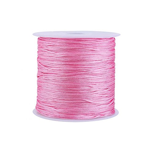 Nylonschnur, Haofy 100 m x 0,8 mm Nylon Schnurkabel Perlenstring, Makramee Faden Kabel für DIY Handwerk Machen Armbänder/Halskette/Rattail, Nylonfaden Satinschnur für Schmuckherstellung, Rosa von Haofy