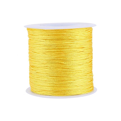 Nylonschnur, Haofy 100m x 0,8mm Nylon Schnurkabel Perlenstring, Makramee Faden Kabel für DIY Handwerk Machen Armbänder/Halskette/Rattail, Nylonfaden Satinschnur für Schmuckherstellung, Gelb Nylonschnur, Haofy 100m x 0,8mm Nylon Schnurkabel Perlenstring, Makramee Faden Kabel für DIY Handwerk Machen Armbänder/Halskette/Rattail, Nylonfaden Satinschnur für Schmuckherstellung, Gelb von Haofy