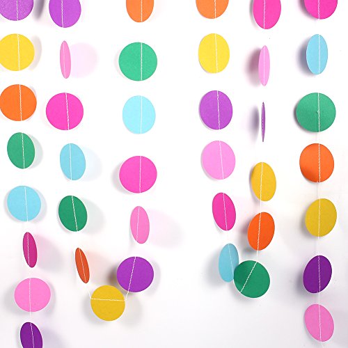 Papiergirlande, 4M bunte Runde hängenden Tissue-Papier-Kreis-Blumen-Girlande-Schnur-Kette Haupthochzeits-Feiertags-Geburtstags-Ereignis-Partei-hängende Dekoration neu(Round Colorful) von Haofy