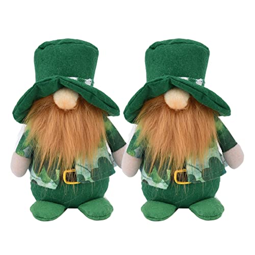 St. Patrick's Day Gnom, 2PCS Kobold-Plüsch-Puppe, Elfe, Gesichtslose, Grüne Irische Ornamente mit Hut für St. Patrick's Day Decor, Grünes Blatt, Festivalpuppe(Herren) von Haofy