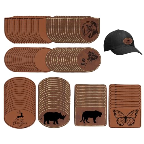 120 Stück Blanko-Leder-Patches für Hüte, Kunstleder-Patches mit Klebstoff, Blanko-Flicken zum Sticken, Nähen, Kleidung, Jacken, Rucksäcke 120 Stück Blanko-Leder-Patches für Hüte, Kunstleder-Patches mit Klebstoff, Blanko-Flicken zum Sticken, Nähen, Kleidung, Jacken, Rucksäcke von Haohai