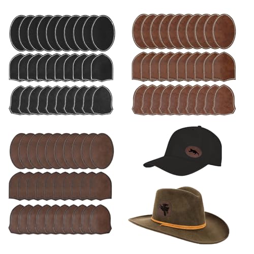 90 Stück Blanko-Leder-Patches für Hüte, Kunstleder-Patches mit Klebstoff, Blanko-Flicken zum Sticken, Nähen, Kleidung, Jacken, Rucksack (90) von Haohai