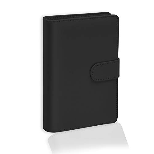 a5 Pu-Leder-Notizbuch Ringbuchordner, Weich Notizbuch Pu Kunstleder a5 Format Nachfüllbar, Ringbuch a5 Nachfüllbar, Taschen-Reisebuch (schwarz) von Haohai