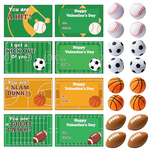 Haooryx 16Stück Valentinstag Karten Sport-Stress-Ball für Kinder von Haooryx