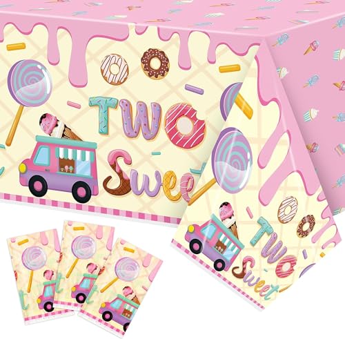 Haooryx 3Stück Zwei süße Geburtstag Party Tischdecken Eiscreme Donut Bonbons Plastic Disposable wasserdicht Rechteck Tischdecke für Mädchen 2. Geburtstag Weihnachtsfeier Tisch Picknick Dekor Zubehör Haooryx 3Stück Zwei süße Geburtstag Party Tischdecken Eiscreme Donut Bonbons Plastic Disposable wasserdicht Rechteck Tischdecke für Mädchen 2. Geburtstag Weihnachtsfeier Tisch Picknick Dekor Zubehör von Haooryx