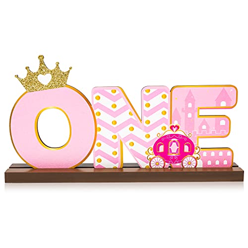 Haooryx Prinzessin Glitzer ONE Brief Zeichen Hölzerne Tafelaufsätze Rosa Tiara Leuchtendes Krönchen Erster Geburtstag Dekoration für Baby Mädchen 1 Jahr Alt Baby Dusche Foto-Requisite Party Zubehör Haooryx Prinzessin Glitzer ONE Brief Zeichen Hölzerne Tafelaufsätze Rosa Tiara Leuchtendes Krönchen Erster Geburtstag Dekoration für Baby Mädchen 1 Jahr Alt Baby Dusche Foto-Requisite Party Zubehör von Haooryx