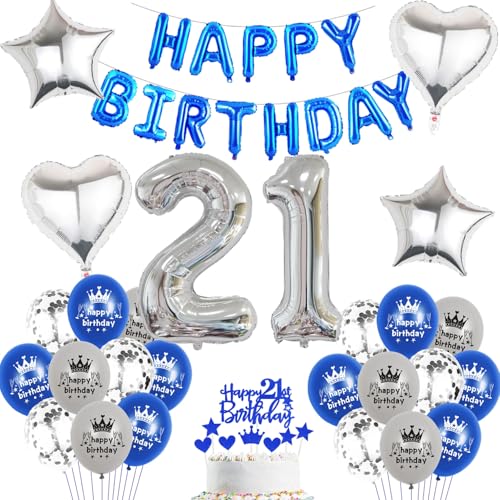 Luftballon 21.Geburtstag Junge blau silber deko Folienballon 21 jahre Geburtstags deko Junge mädchen silber happy Birthday 21th Geburtstagsdeko 21 Ballon 21 jahre Geburtstag mädchen Dekoration (21) Luftballon 21.Geburtstag Junge blau silber deko Folienballon 21 jahre Geburtstags deko Junge mädchen silber happy Birthday 21th Geburtstagsdeko 21 Ballon 21 jahre Geburtstag mädchen Dekoration (21) von Haosell