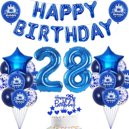 28. Geburtstag Dekoration Blau 28. Geburtstag Deko Mann Blau Tortendeko Geburtstag 28 Jahre Mann Party Deko Blau Luftballon 28 Geburtstag Blau 28 Geburtstag Frau Mann Ballon Marineblau von Haosell