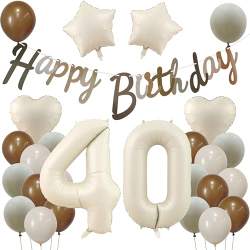 40 Geburtstag Deko Beige, Deko 40. Geburtstag Frau Mann, Beige Luftballons 40. Frauen, Geburtstagsdeko 40 Jahre Ballon, 40. Dekorationen, Luftballon 40. Party Deko von Haosell